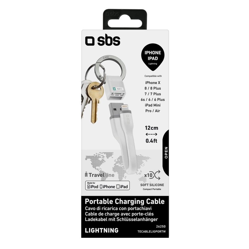 Power and data cable USB - Lightning with key chain