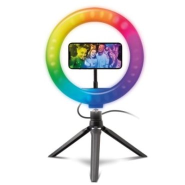 Multicolour LED ring with tripod for photos and videos