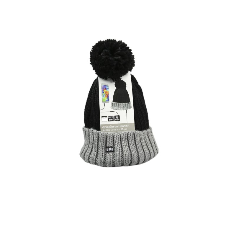 Winter hat with built-in stereo headphones and microphone