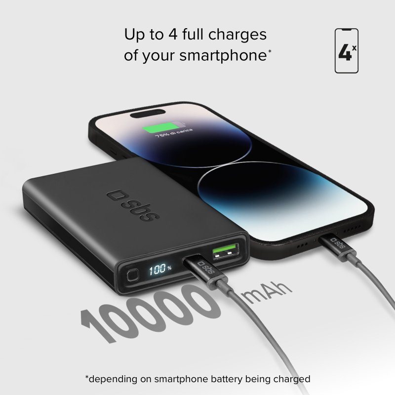 Power Bank 10,000 mAh - with Power Delivery technology and LCD display
