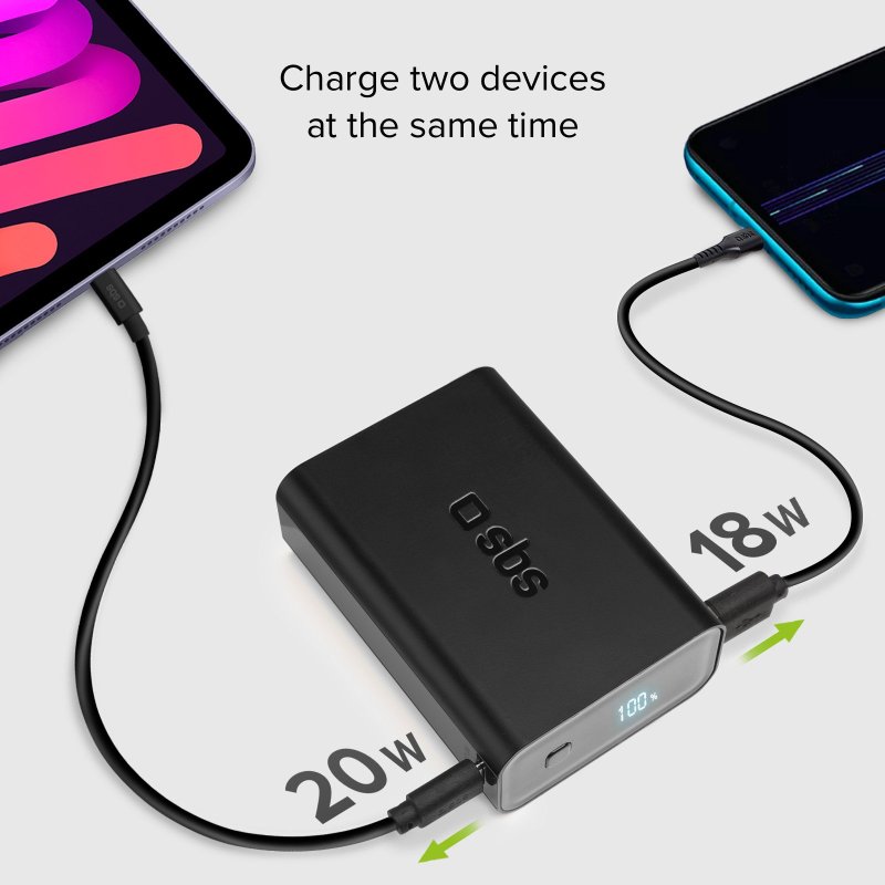 Power Bank 20,000 mAh - with Power Delivery technology and LCD display