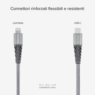 Ultra-durable aramid fibre USB-C - Lightning cable