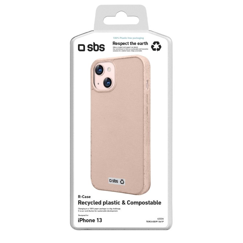 Rigid colourful cover in recycled plastic R-PET for iPhone 14/13