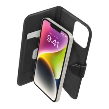 iPhone 14/13 wallet case with a slim design, card slot and magnetic fastening, compatible with MagSafe charging