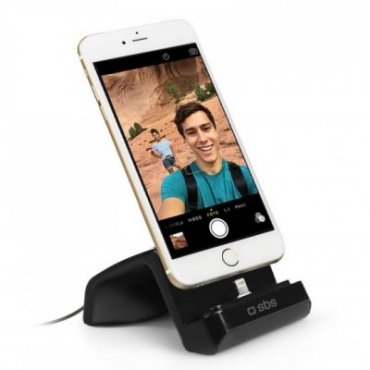 Tischhalterung mit Ladefunktion für iPhone mit Blitzlicht-Anschluss