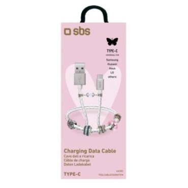 USB to Type-C data and charging cable with charm