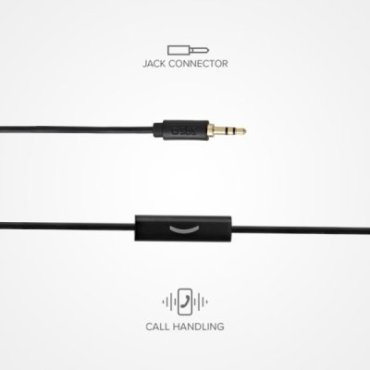 Earset wired stereo Duo, jack 3,5 mm with microphone and answer button