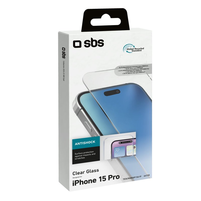 Eco-friendly screen protector made of recycled materials for iPhone 15 Pro