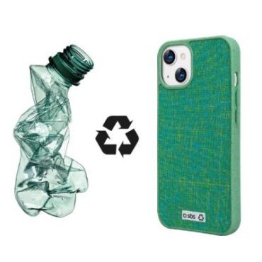 Rigid colourful cover in recycled plastic R-PET for iPhone 13 Mini