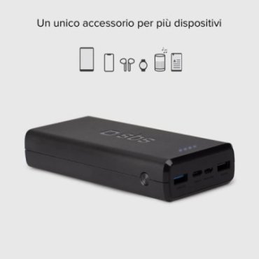 Fast charge powerbank: 20,000 mAh, 2 USBs