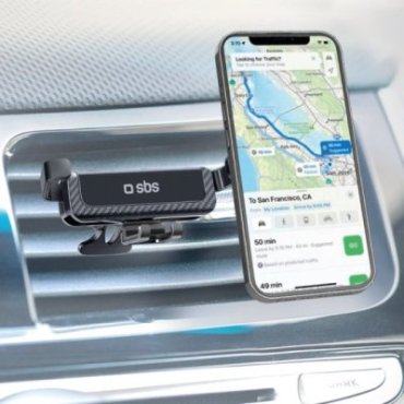 Car smartphone mount with gravity lock