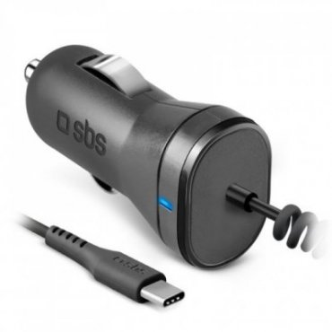 SBS Dual USB / USB-C Auto Ladegerät Power Delivery 18W 3.4A - Weiß