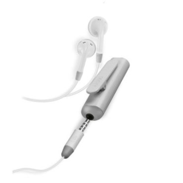 Wireless receiver with stereo earphones