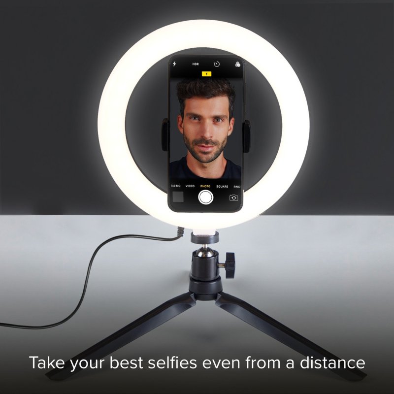 Anneau lumineux de selfie avec trépied RING LED