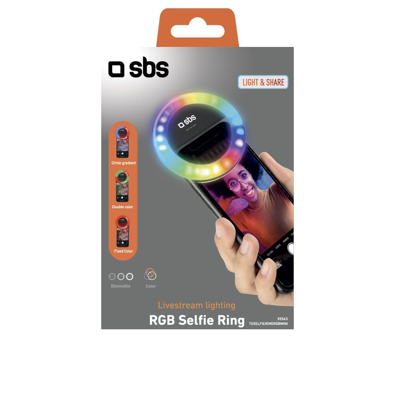 Anneau lumineux RGB pour selfie/ vidéo - H 170 cm - Multicolore