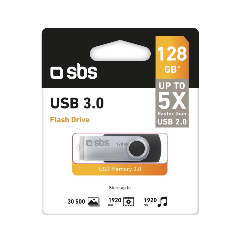 128GB Swivel USB 3.0 Flash Drive