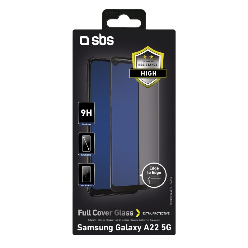 Protège écran TM CONCEPT Verre trempé Samsung Galaxy A22 5G Noir