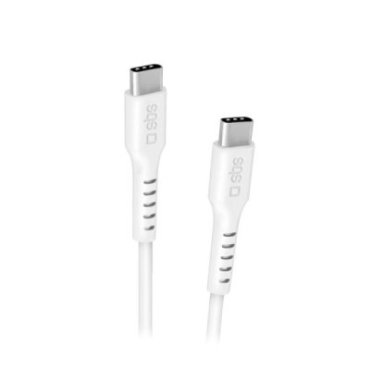 Data and charging cable 1.5m white - USB-C connectors for Power Delivery 100W
