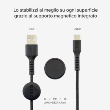 USB to USB-C cable with magnetic holder