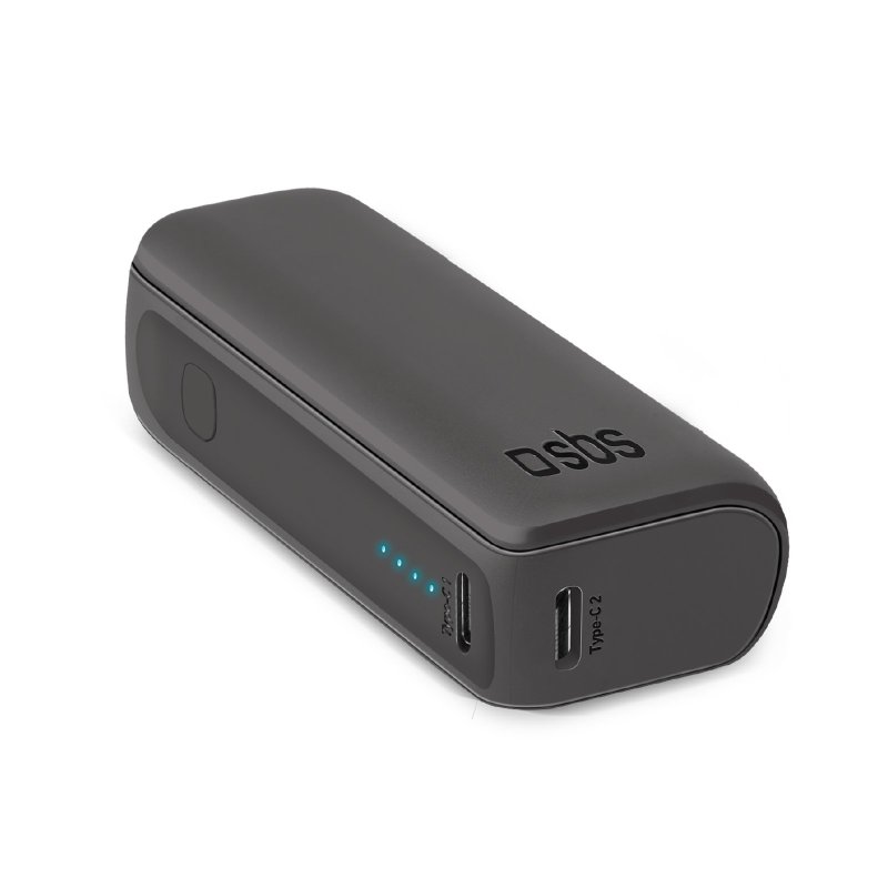 Small 5,000 mAh power bank for Apple and Android