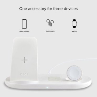 QI wireless charger with stand for smartphones, earphones and Apple Watches