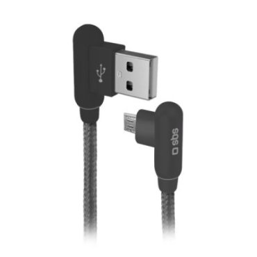 Micro USB cable with 90 ° connectors