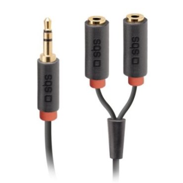 Cable de audio stereo Jack 3,5 mm con splitter para móviles y smartphones