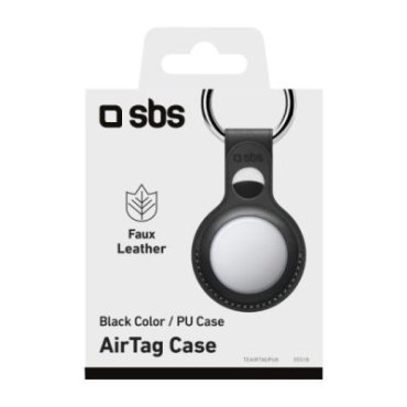 Synthetic leather AirTag case with key ring