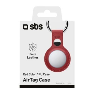 Synthetic leather AirTag case with key ring