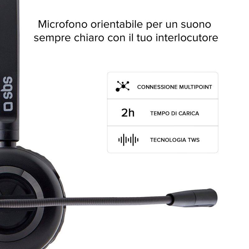 Wireless Mono Headset with charging base