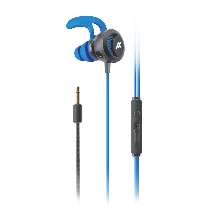 Wired gaming earphones with hooks and detachable microphone